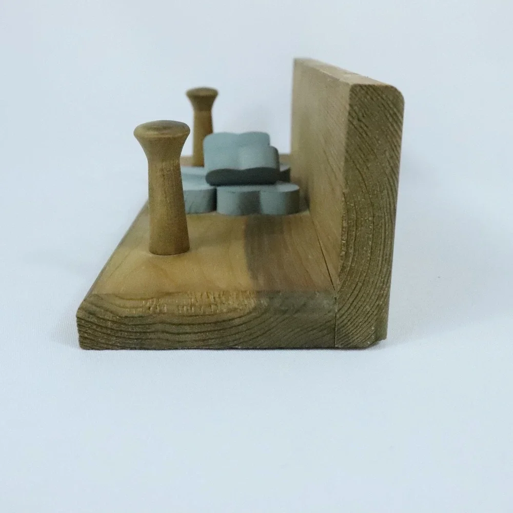 Wooden Cottagecore Shelf with Blue Bow 2 Pegs Country Farmhouse Decor